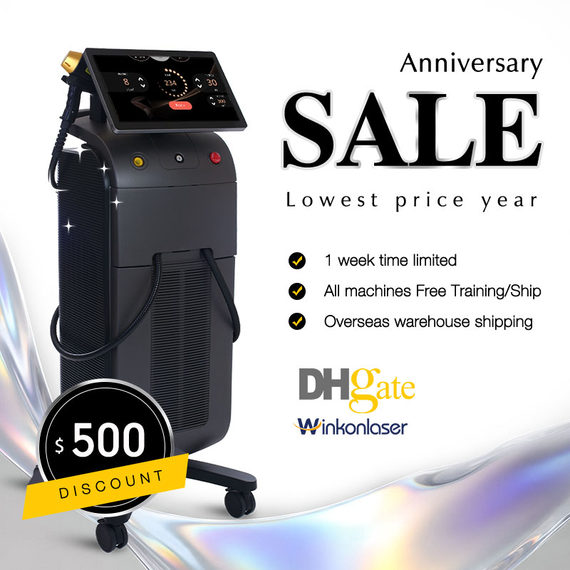 Fresh new diode laser 808nm 3 waves permanent hair removal machine for spa salon use unlimited shots for choice