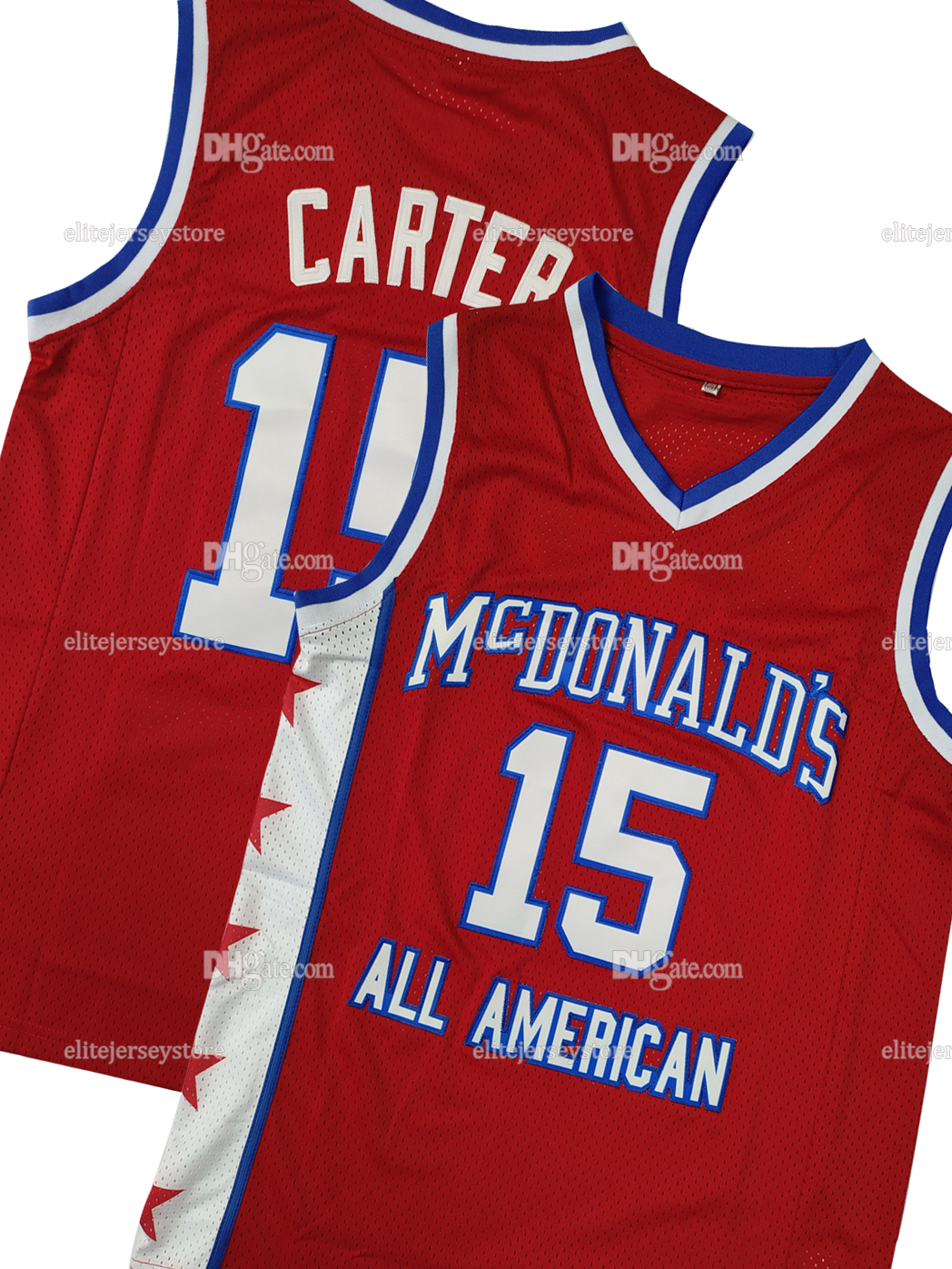 In Stock McDonald'S All American 33 BYANT 15 Cater Basketball Jersey Gift 100% Stitched Embroidered Letter Number Design Retro Classic Sportswear