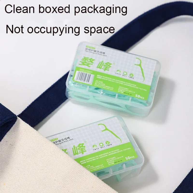 Double Line Dental Floss Mint Disposable Bow n Portable Oral Cleaning Toothpick Pick Carryon Adult Teeth Care y260615 - view 5