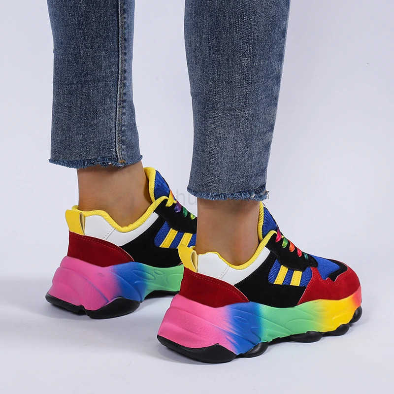 Women Sneakers Summer Womens Vulcanized Shoes Round Toe Color Contrast Sports Shoes Ladies Lace Up Casual Sports Shoes M250818