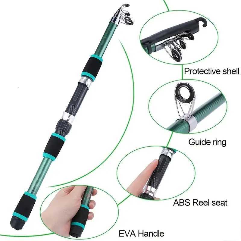 Fishing Pole Set Full Kits With Telescopic Fishing Rod And Spinning Reel Baits Hooks Travel Pole Set Y250818