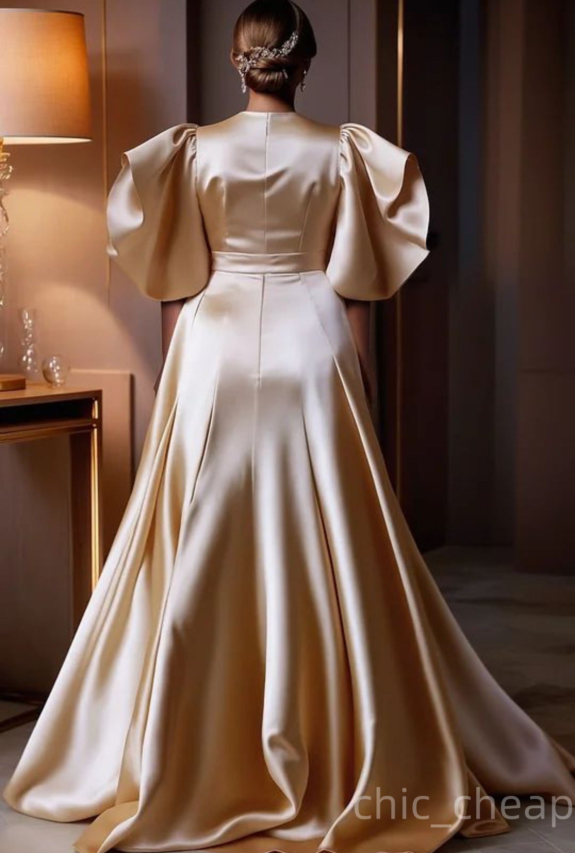 2025 Plus Size Sheath Mother Of Bride Dresses Satin V-neck Short Sleeves Evening Party Mama's Dress Vintage Birthday Wedding Guest Groom Mother&#