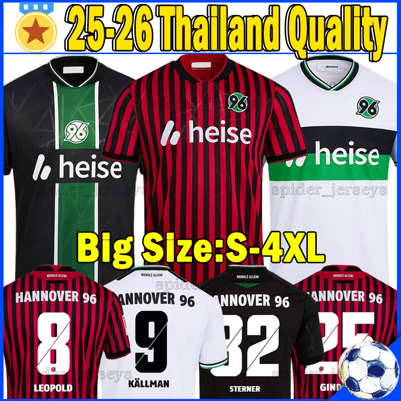 XXXL 4XL 25 26 Hannover 96 Soccer Jerseys KALLMAN NGANKAM HALSTENBERG STERNER 2025 2026 ROCHELT NIELSEN MOMULUH Men Uniforms KNIGHT LEOPOLD R.MATONDO Football Shirt