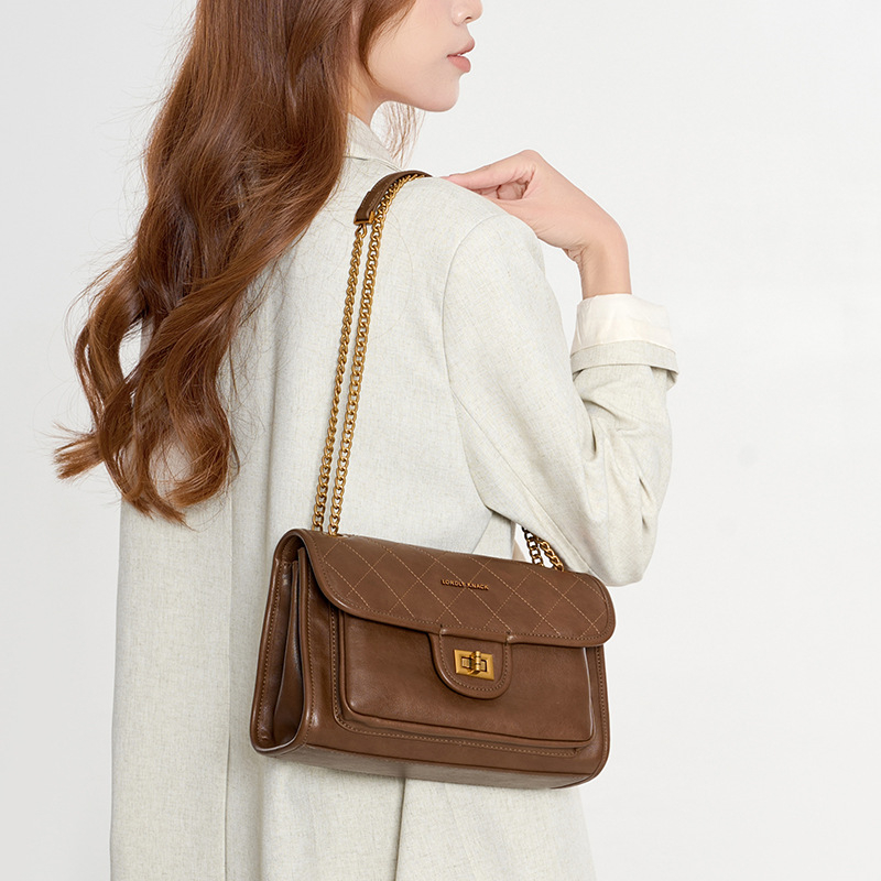 LORDLY KNACK designer bag light luxury genuine soft leather flap bag star casual high-quality vintage shoulder bag for woman