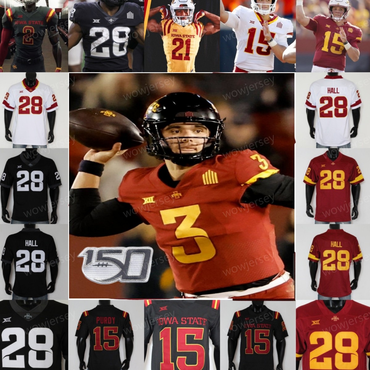 2025 Iowa State Cyclones Rocco Becht Football Jersey Carson Hansen Chase Sowell Xavier Townsend Benjamin Brahmer Gabe Burkle James Neal III Dylan Barrett 28 Hall