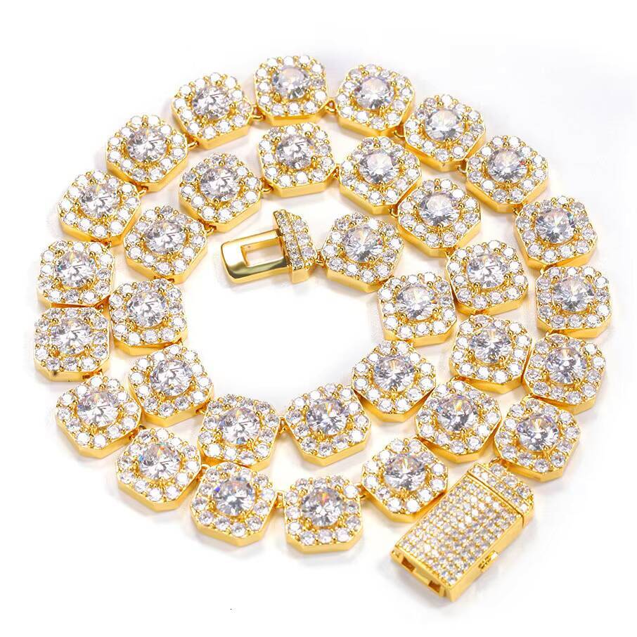 Wholesale Cluster Tennis Chain Necklace Silver Bling Cz Iced Out Chain Necklace for Women