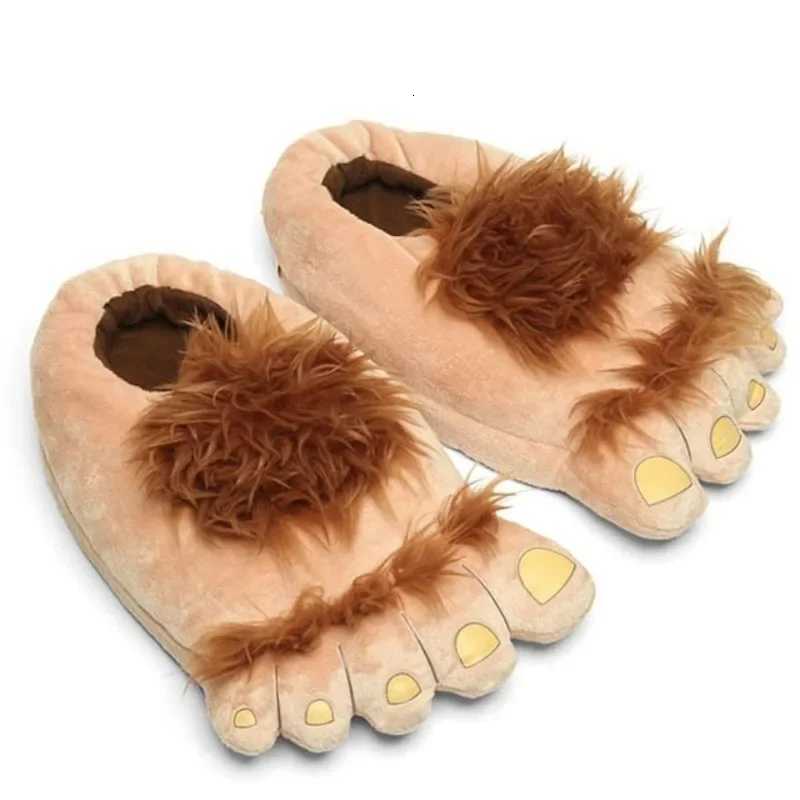 New Creative Cartoon Monster Feet Plush Cotton Slippers Fem Winter Couple Warm Cotton Shoes Personalized Indoor He Shoes Y250818
