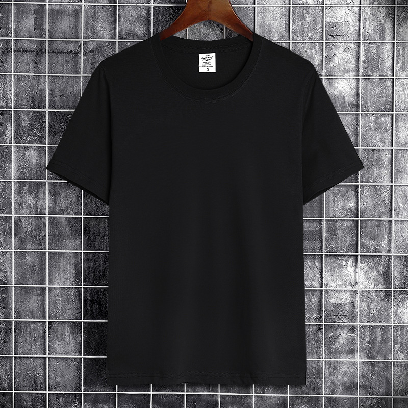 200g Combed Cotton Short Sleeve T-Shirt Summer Mens Loose Simple Round Neck Solid Color Base Shirt Women 220408