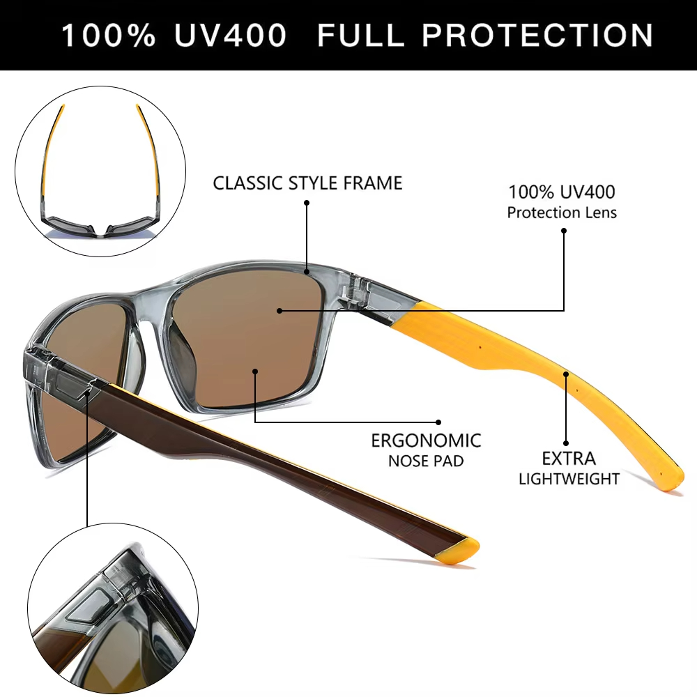 New polarized sunglasses for men and women sports sunglasses square trendy glasses cycling and driving sunglasses