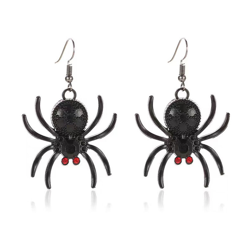 2025 Gothic Spider Skull Tassel Earrings Dark Halloween Drop Jewelry for Women Punk Animal Statement Dangles