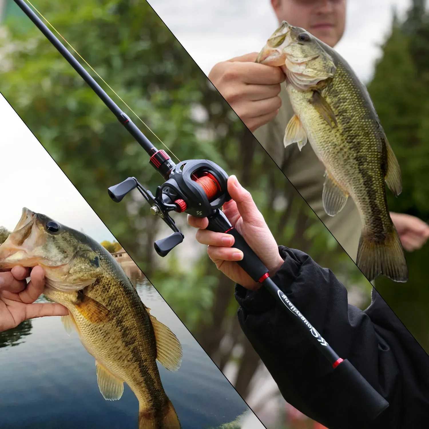 10kg Max Drag Baitcasting Reel Combo 1.8~2.1m Carbon Fiber Casting Rod with 7.2 1 Gear Ratio for Bass Y250818