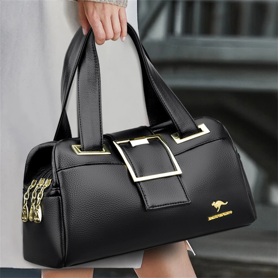 Women Multilayers Tophandle Bag Quality Leather Handbags Purses Female y ner Large Capacity Boston Ladies Sac A Main 250815