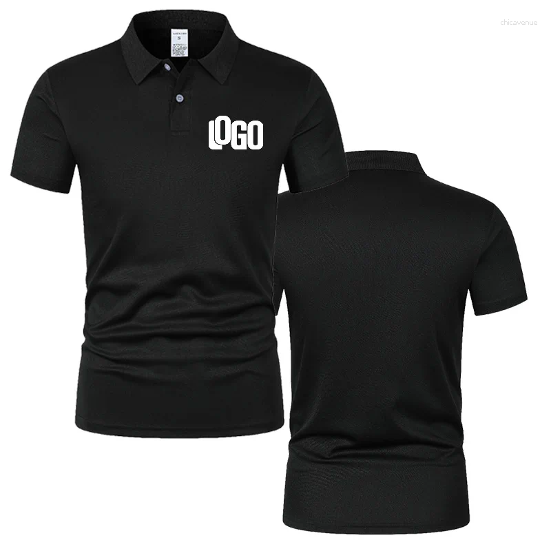 Men's Polos Customized T-shirts With Printed Front And Back Professional Your Own Logo Text Pos Personalized Premi