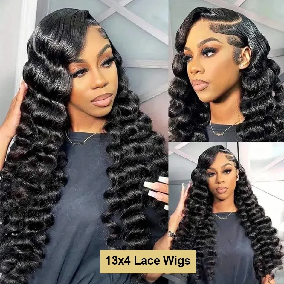 Wave wig Lace Front Human Hair Wig 30 40 Inches Brazilian Water Deep Wave 13x4 HD Lace Frontal Wig Curly Wigs For Women
