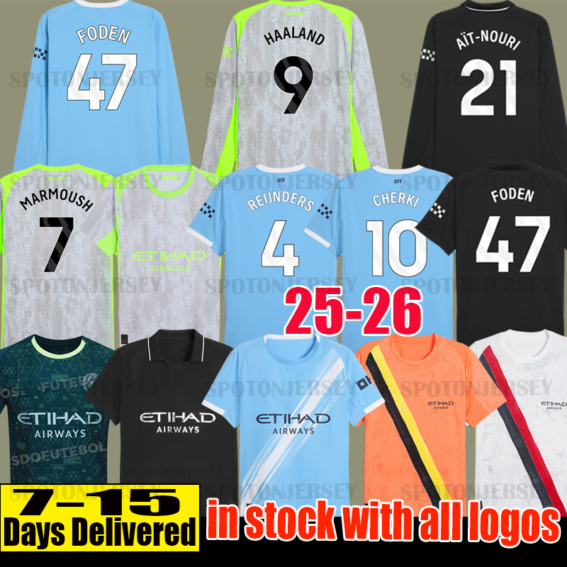 Man chester citys HAALAND soccer jerseys 2025 shirt DRAGON GREALISH STERLING man citys jersey MAHREZ fans player DE BRUYNE FODEN kids kit football tops blue moon 25 26