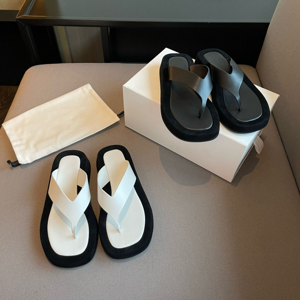 Top quality Simple style women's Scuffs slippers Slip-on Exposed toe slide sandals womens Luxury designer thick sole beach slippers 35-41