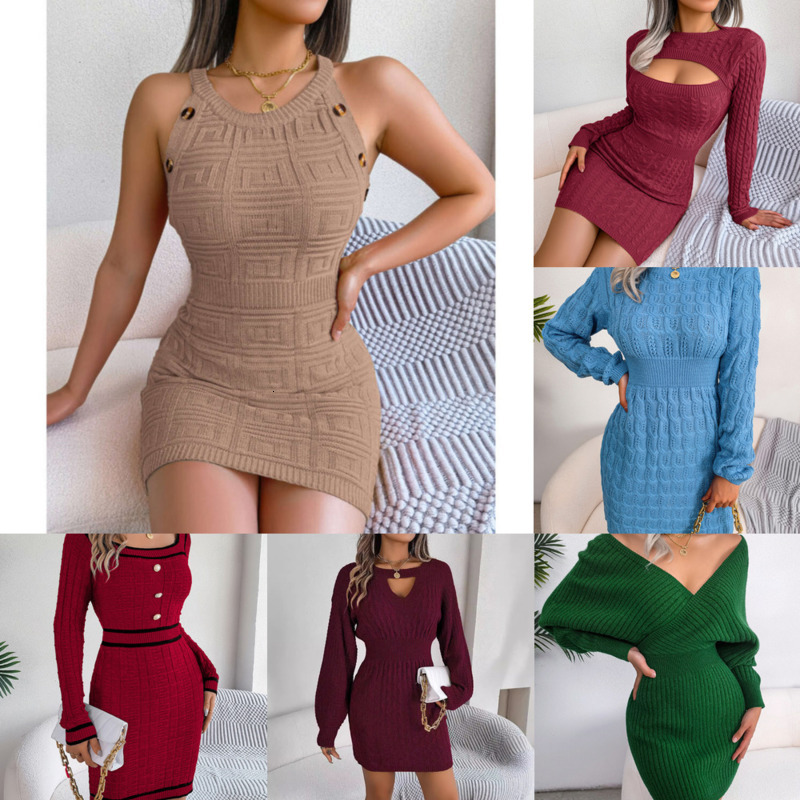 Designer Women Casual Dresses Embossed 3D Relief Letter High Qualiy Ladies Dress Two Pieces Knit Tank Top & Skirt