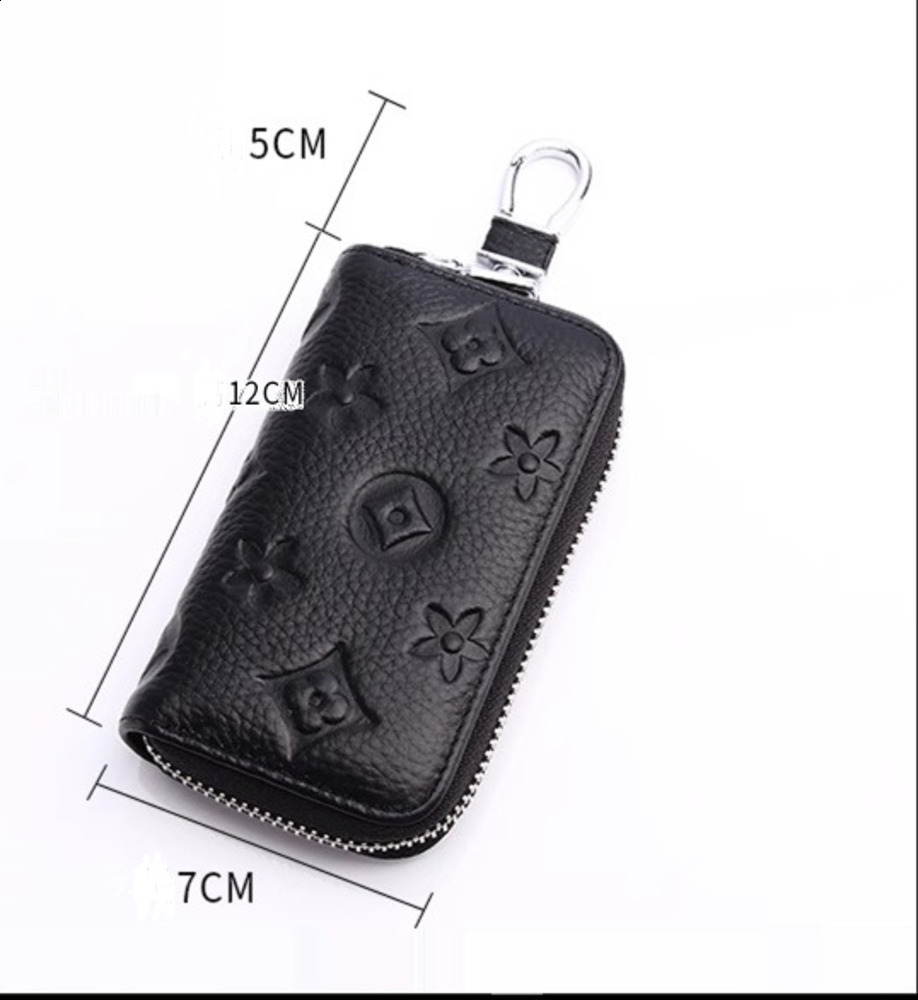2025 Zipper Large Capacity Key Bag Men Genuine Leather Multifunctional Practical Car Key Bag Cowhide Key Pouch 250818
