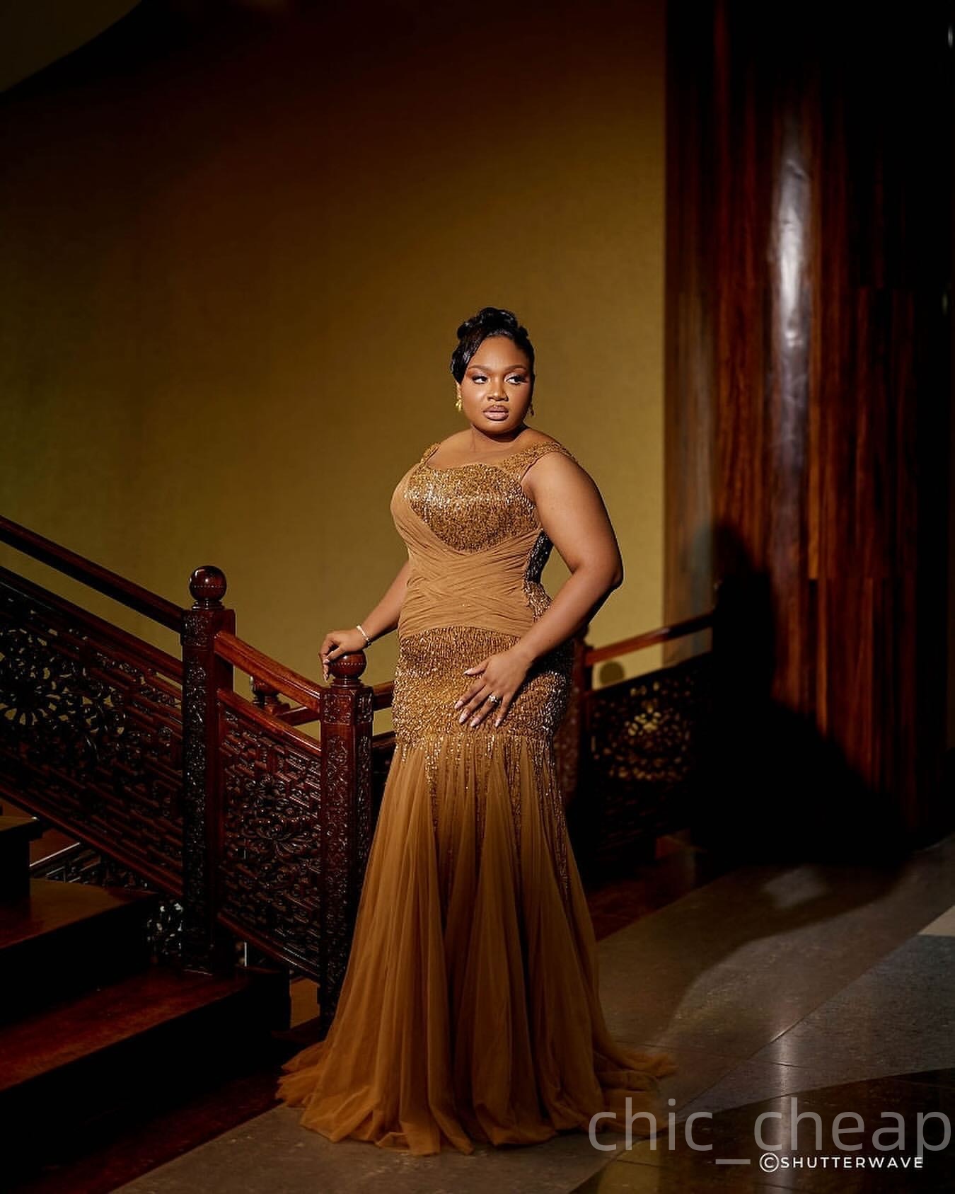 Brown Mermaid Prom Dresses 2025 Crystals Beaded Spaghetti Tulle Evening Formal Party Second Birthday Engagement Gowns Plus Size Dress For Special Occa