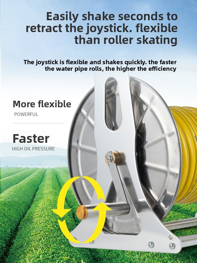 Reel Hose Tool Outdoor Winder Stainless Steel Storage Rotating Plate Water Pipe Rack Set