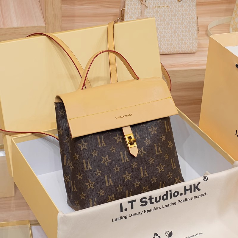 LORDLY KNACK designer bag light luxury genuine leather Backpack bag versatile high-quality vintage fashion large capacity backpack for woman