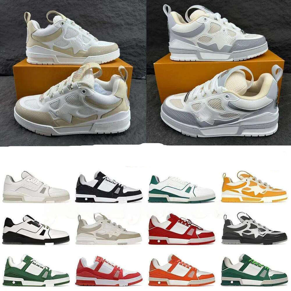Original packaging box Skate Shoes Designer Trainers High Quality Men and Women Sneakers Lace-up Low-top Sports Breathable Black White With Box