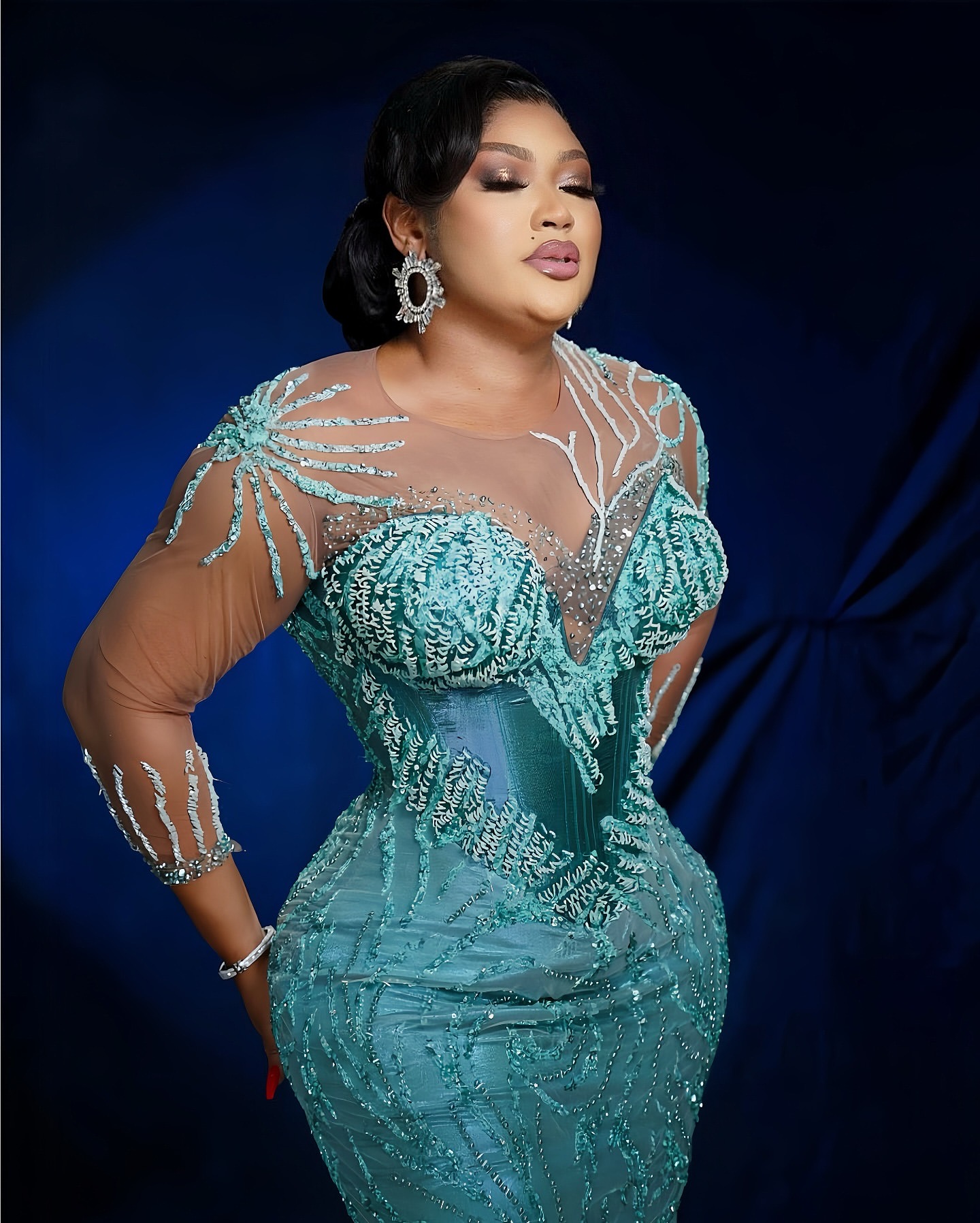 Hunter Green Mermaid Prom Dresses 2025 Beaded Sheer Neck Sequined Evening Formal Party Second Birthday Engagement Gowns Plus Size Dress For Special Oc