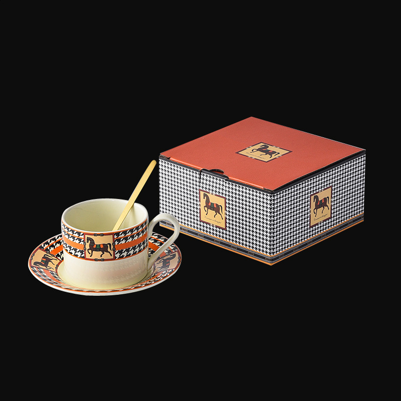 Restaurant Coffee Cup and Saucer Outdoor Ceramic Highend Sense Light Luxury Office Afternoon Tea Gift 250818