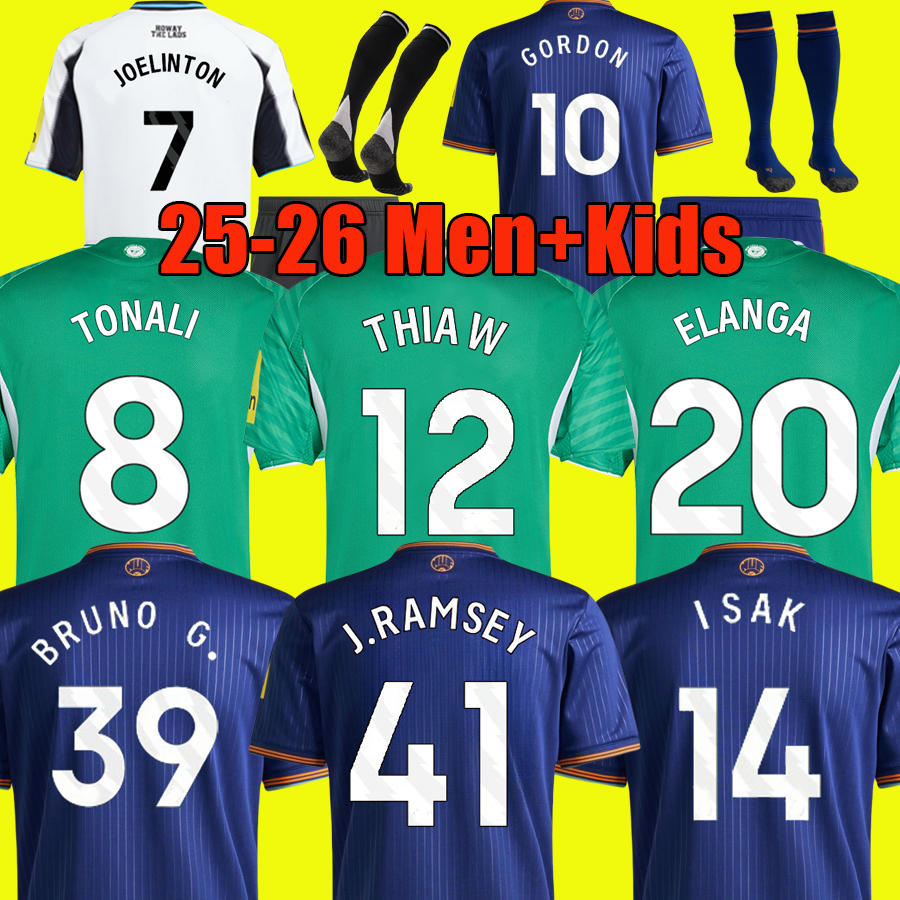 25 26 ELANGA TONALI Soccer Jerseys ISAK JOELINTON TRIPPIER GORDON SCHAR 2025 2026 Football Shirt BURN L.MILEY top Men Kids kit sets Pre-Match