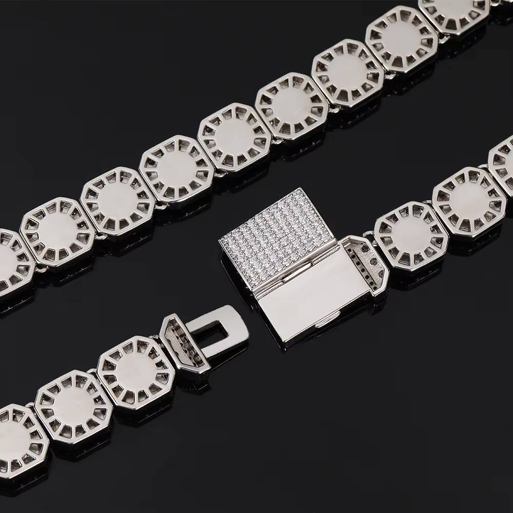 NUOYA 10mm Clustered Tennis Chain Bracelet Iced Out Baguette Cubic Zircon Hip Hop Jewelry