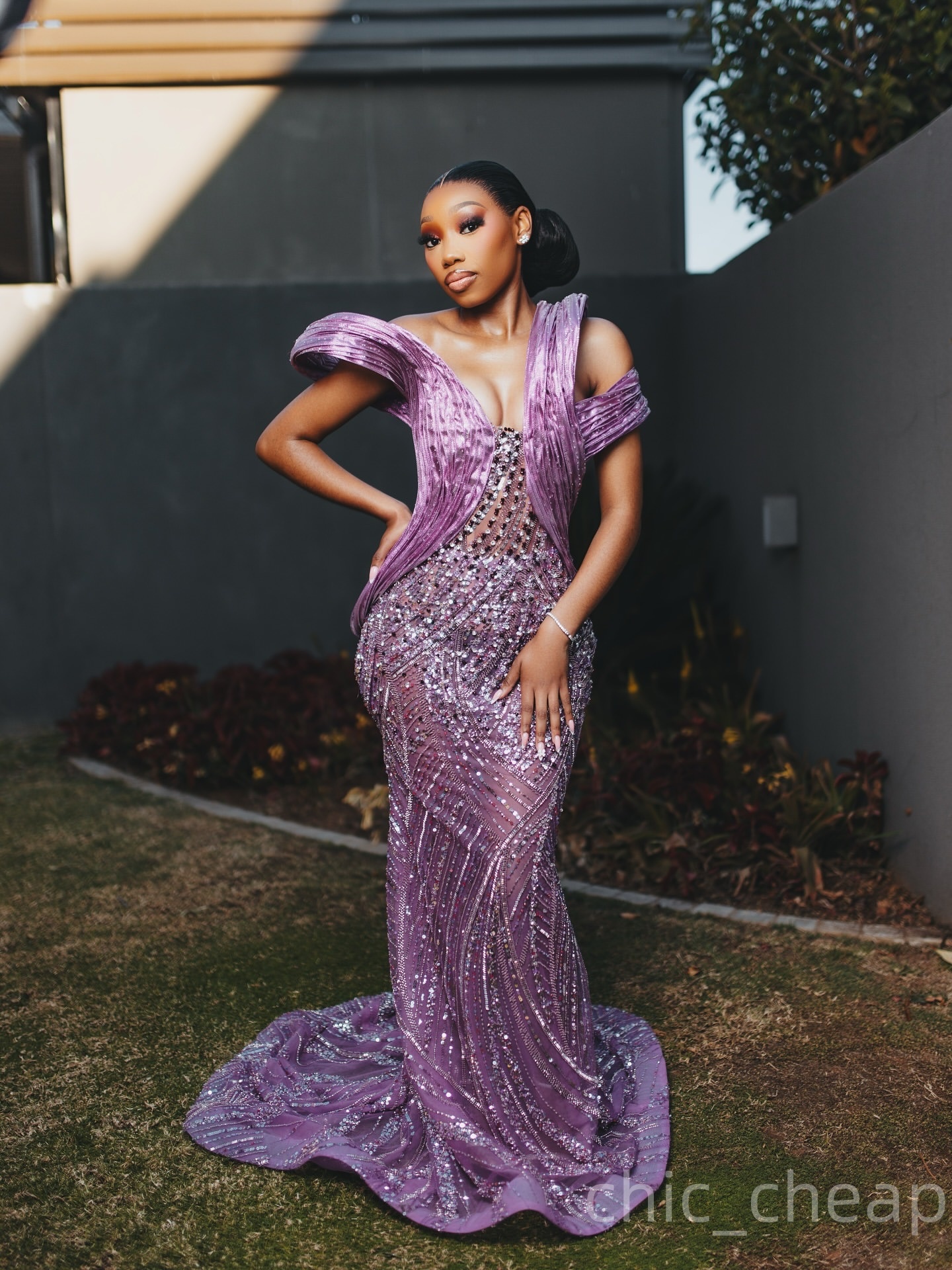 Aso Ebi Light Purple Mermaid Prom Dresses 2025 Crystals Beaded Stylish Evening Formal Party Second Birthday Engagement Gowns Plus Size Dress For Speci