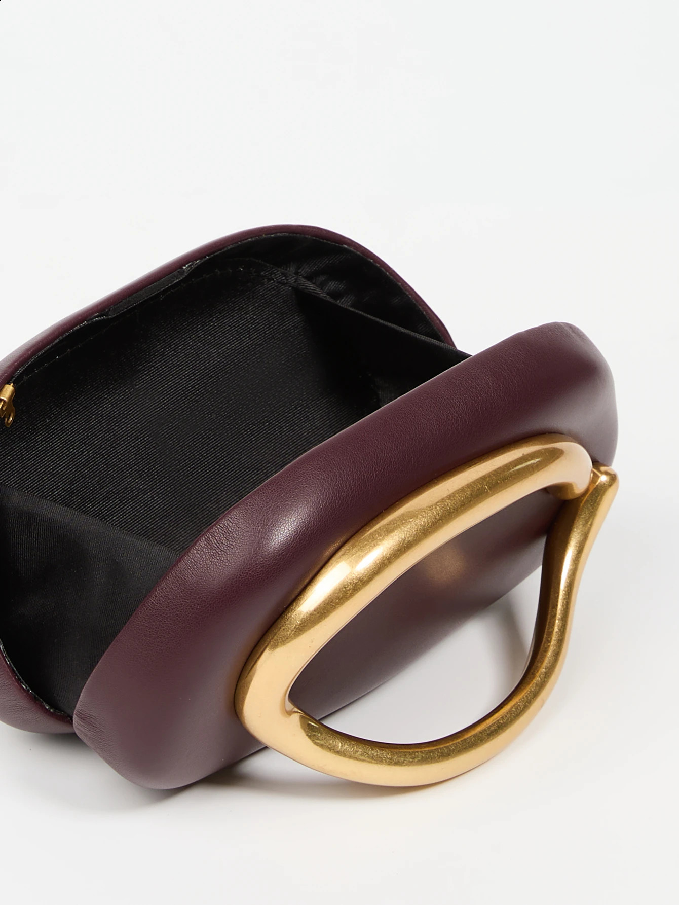 Gold metal Closure Box Clutch Bag women evening wedding party cute purse bag handbag dark red beige winter 250815