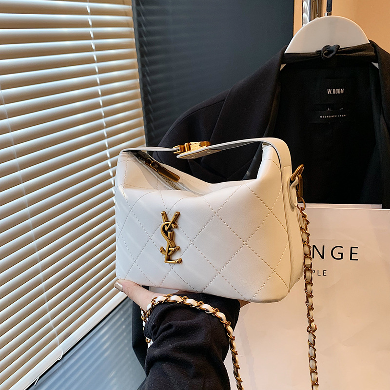 Designer new fashionable simple chain underarm bag versatile one-shoulder trendy women's bag bucket crossbody bag