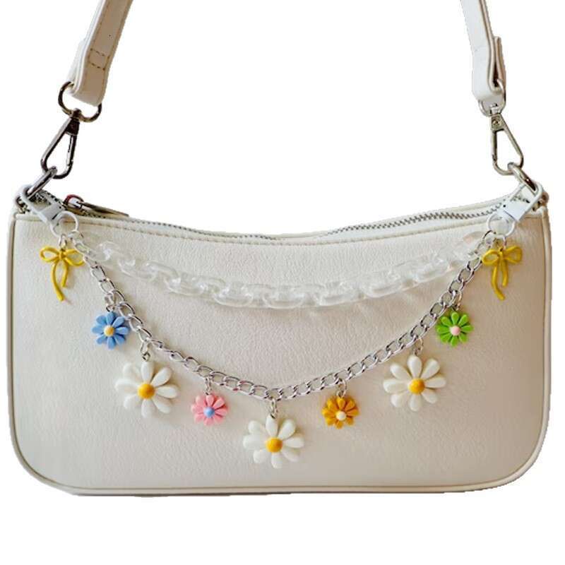 Korean Style Fashion Women's Accessories Daisy Sunflower Pendant Spring Summer Transparent Acrylic Bag Chain