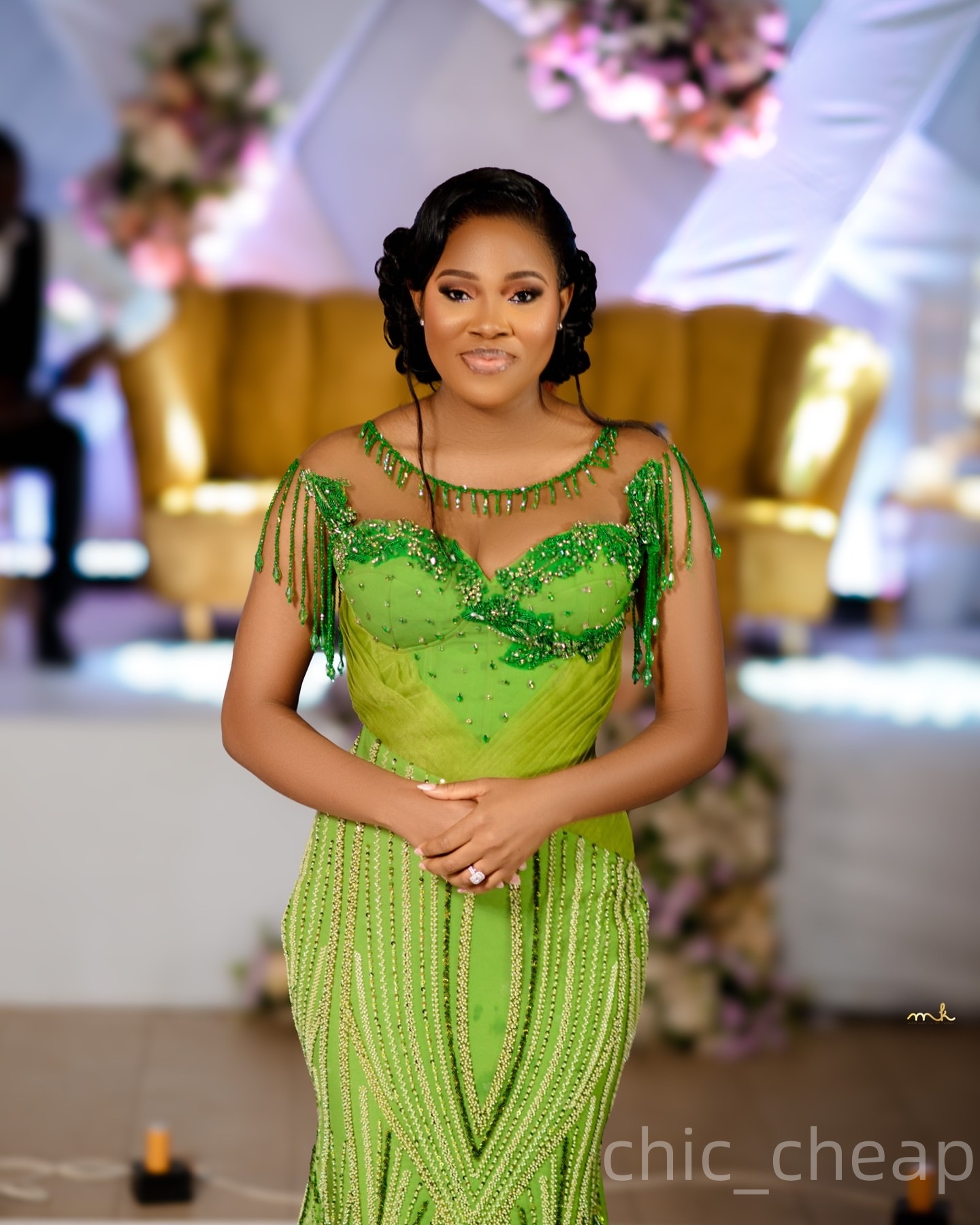 Aso Ebi Green Mermaid Prom Dresses 2025 Beaded Tassels Sequined Evening Formal Party Second Birthday Engagement Gowns Plus Size Dress For Special Occa