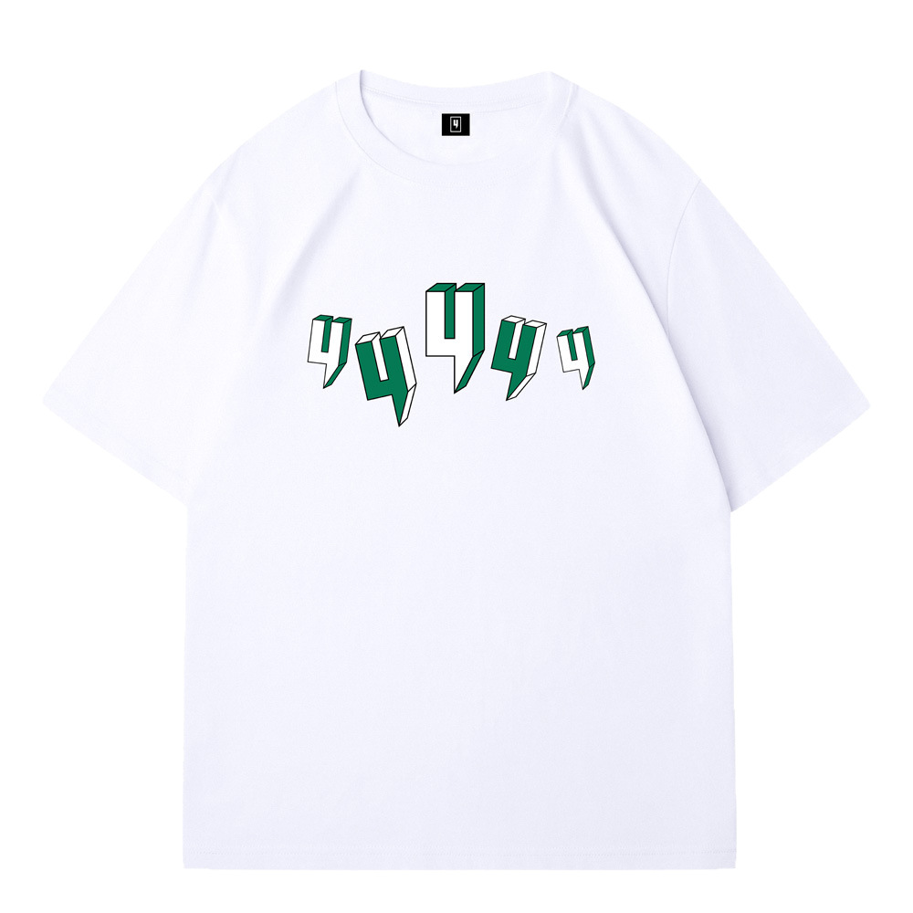 New printed men's 100% cotton short sleeve T-shirt, summer loose casual round neck high-end top, stylish and trendy