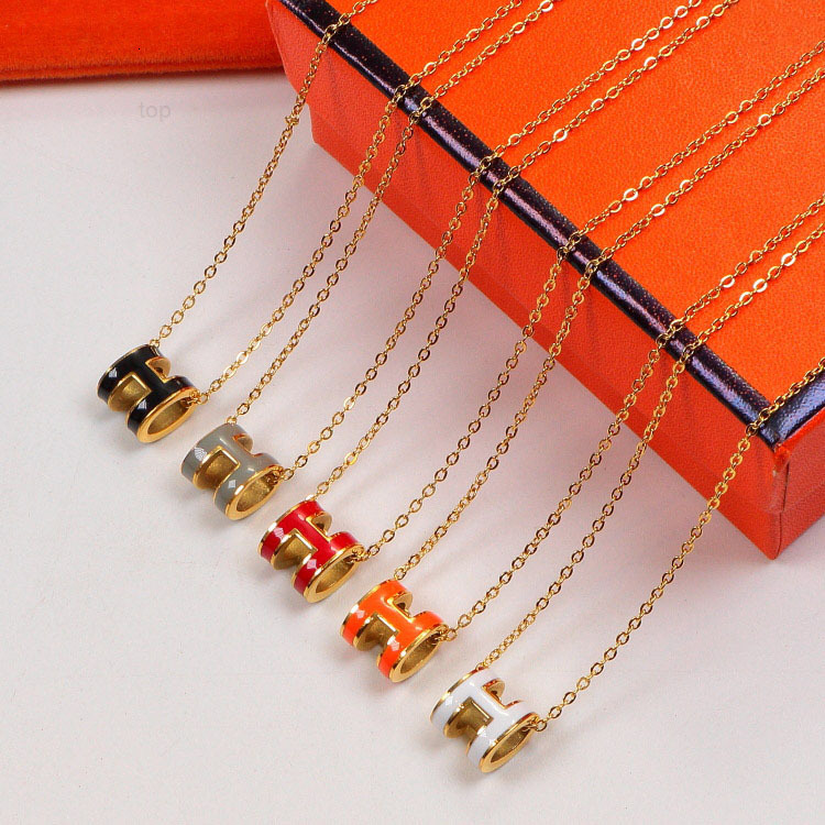 classic h pendant women fashion jewlery stainless steel necklaces letter necklace hermes designer jewelry ho chain s2 s4