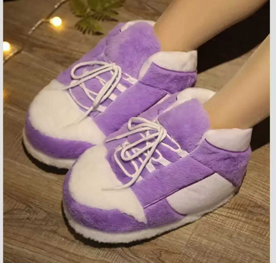 Cute Cartoon Warm He Plush Shoes for Men/Women Winter Cotton Cute Shoes for Women Foam Sneakers Bread Fat Slippers Size Y250818