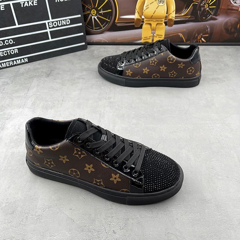 Designer guy autumn new style all fashion plate shoes men soft bottom leather low top casual shoes