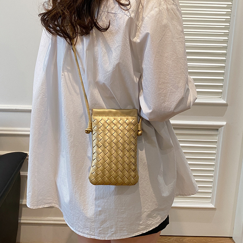 Free Shipping Designer Luxury Fashion New Mini Phone Bag Women's Handwoven Bag Simple Trendy Versatile Retro Compact Shoulder Crossbody Leisure B