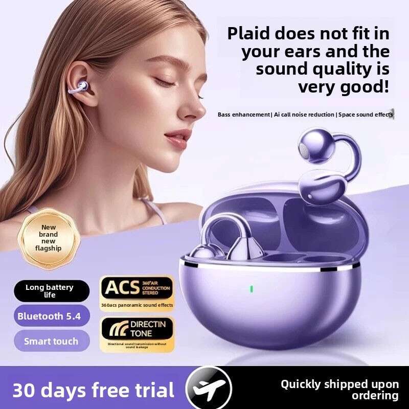 2025 New Berlin Sound Smart Ear Clip Bluetooth Earphones Open Design Sports Long-Lasting Comfortable Long Battery Life Noise Cancelling Headphones
