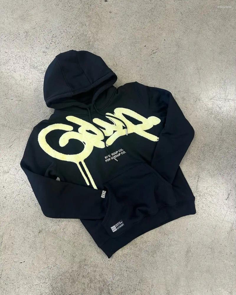 Men's Hoodies GEEDUP ClothesFashion Vintage Letter Harajuku Gothic Hip Hop Graphic Oversized Sweatshirts Casual Jacket