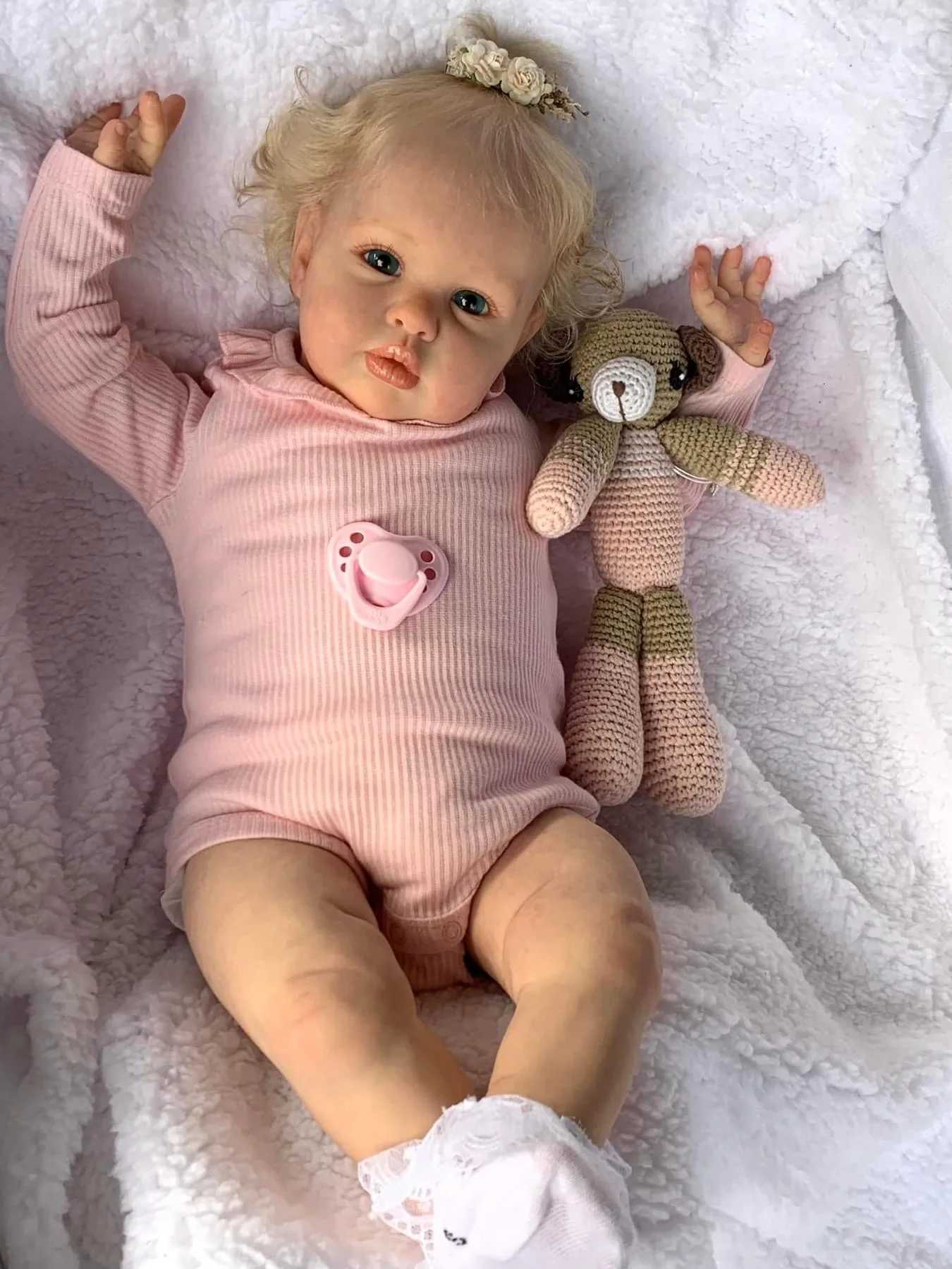 24 Inch Reborn Baby Doll Ellie - Toddler Newborn Princess Girl Doll with Lifelike Soft Touch 3D Skin and Hand Rooted Hair W250818