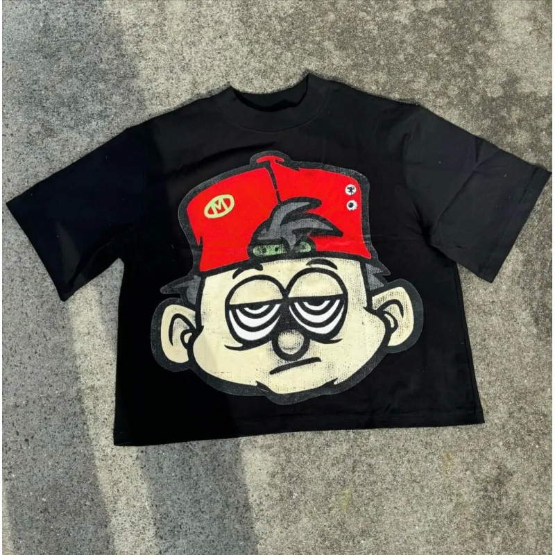 Men's T Shirts Y2K Harajuku Spider web Shirt Summer Woman Tees Loose Hip Hop Gothic Graphic Print Oversized Tshirt Punk Short Sleeved Streetwear 