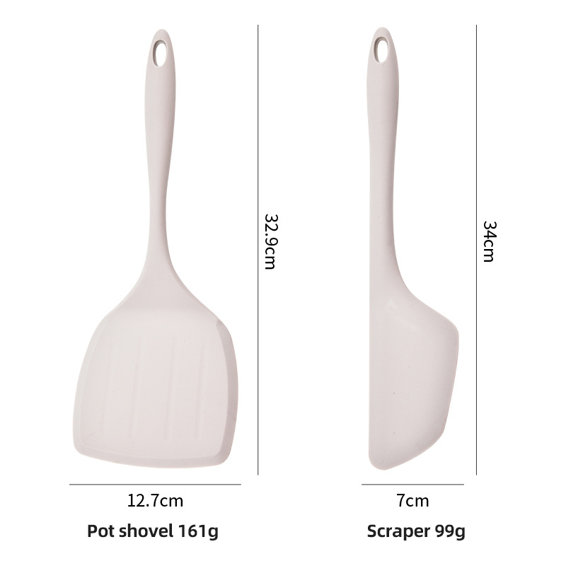 Durable Big Size Silicone Spatula with High-Temperature Resistance - Perfect for Pancakes & Cream Scraping two-piece set