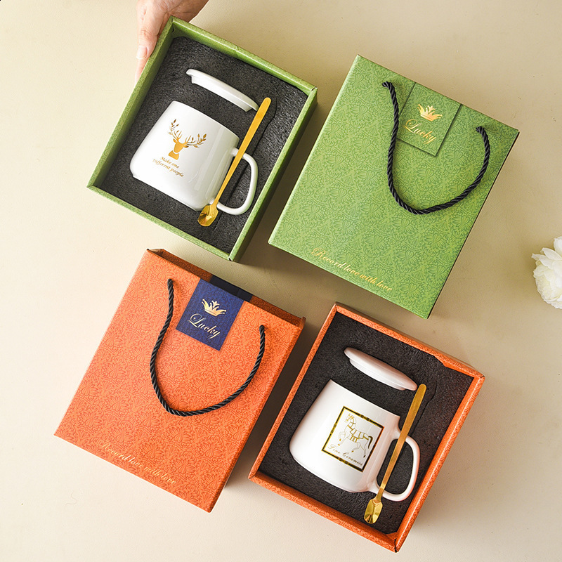 Luxury Cup Phnom Penh Mug Gift Box Set Coffee Mug Couple Ceramic Souvenir Wedding Bridal Lover's Gifts 250818