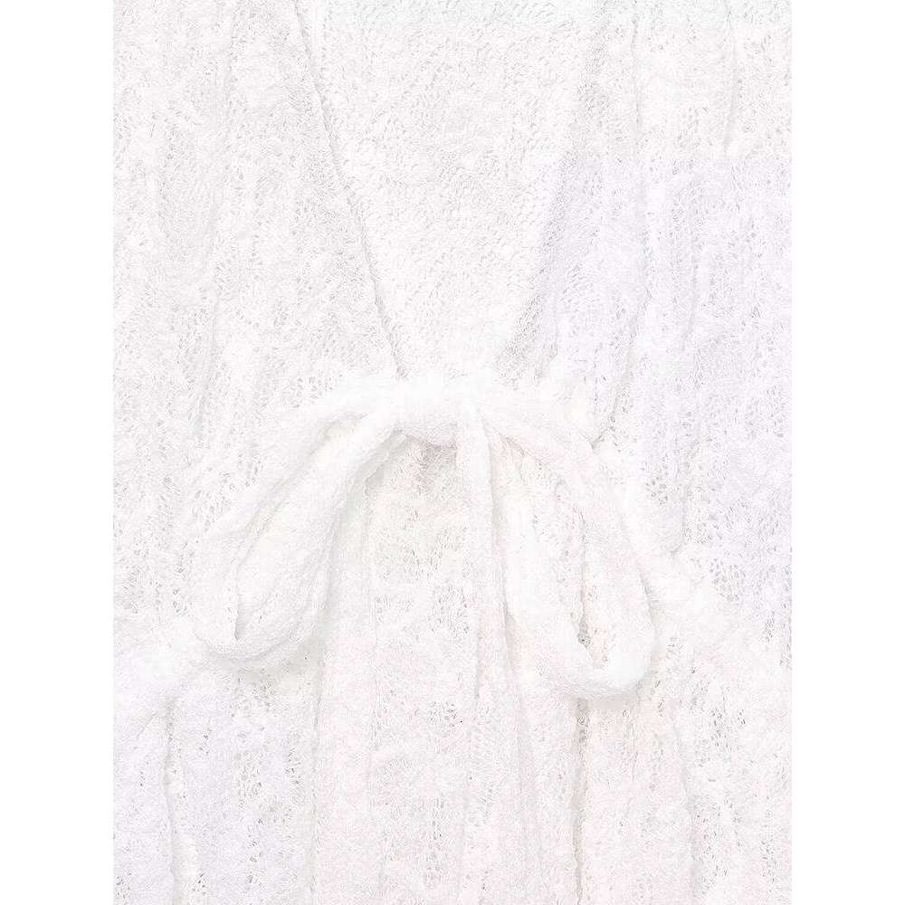 hoodie Spring And Summer New Arrival Women's Clothing Sweet Style Layered Decorative Bow Lace V-Neck Short-Sleeved Jacket jacket