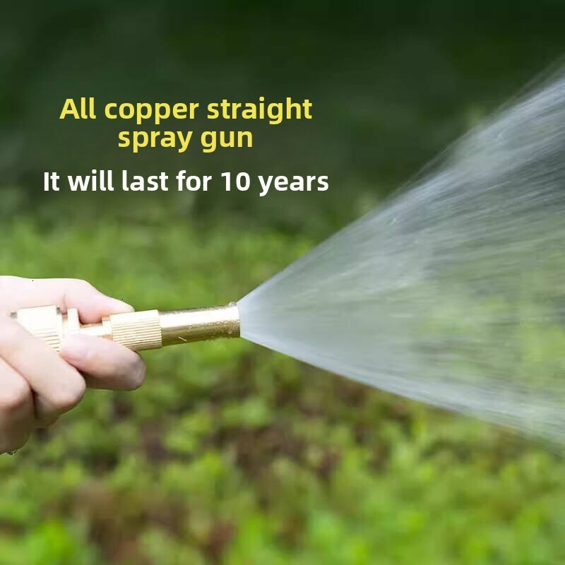 High-Pressure Pure Copper Direct Spray Multi-Functional Household Hose for Flowers, Watering Vegetables, Sprinkler Nozzle, Car Wash Water Gun, Pressur