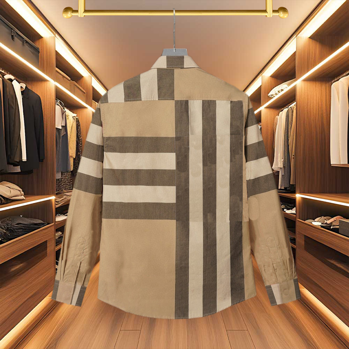 Quality designer men's clothing men's shirt checkered patchwork new long sleeved shirt men's business top women