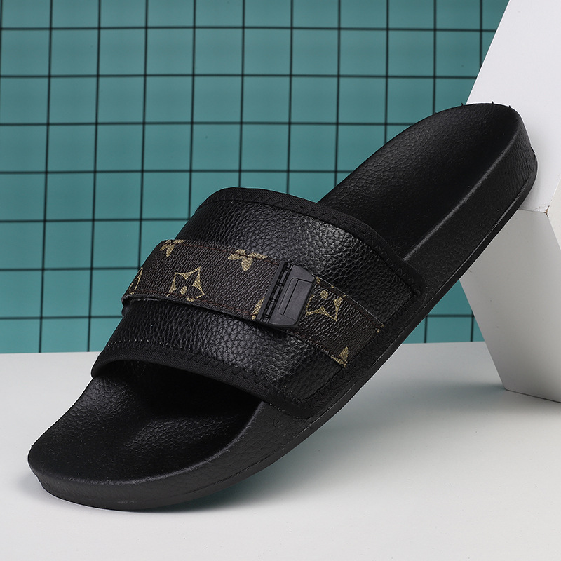 Designer Slippers Men's Wide Width Outdoor Slides - Trendy Summer Beach Sandals for Street Wear - 2025 New Arrivals